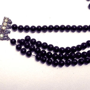 Art Deco Glass Beaded Choker Necklace Jewelry VTG